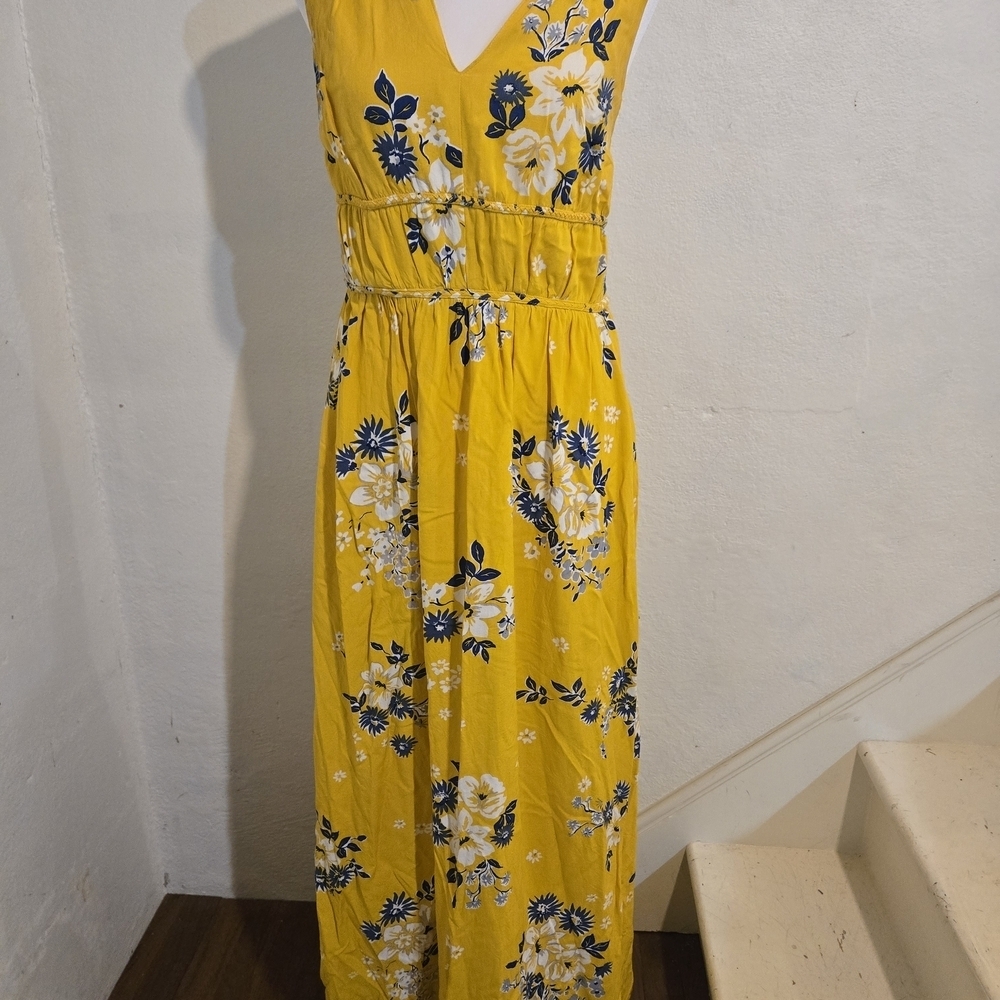 Japna Yellow Floral Maxi Dress Size M